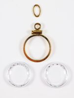 GOLD NUGGET HOLDER QTY 13 MM GOLD FILLED W/ 2 WATCH CRYSTALS & 1-JUMP RING