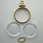 24 -GOLD NUGGET HOLDER QTY 13 MM GOLD FILLED W/ 2 WATCH CRYSTALS & 1-JUMP RING - Image 2