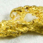 #16 Australian Natural Gold Nugget With Quartz Weighs .72 Grams