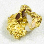 #20 Australian Natural Gold Nugget With Quartz Weighs .51 Grams