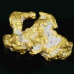 #16 Australian Natural Gold Nugget With Quartz Weighs .95 Grams.