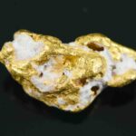 #18 Australian Natural Gold Nugget With Quartz Weighs 1.02 Grams.
