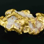 #36 Australian Natural Gold Nugget With Quartz Weighs .68 Grams.